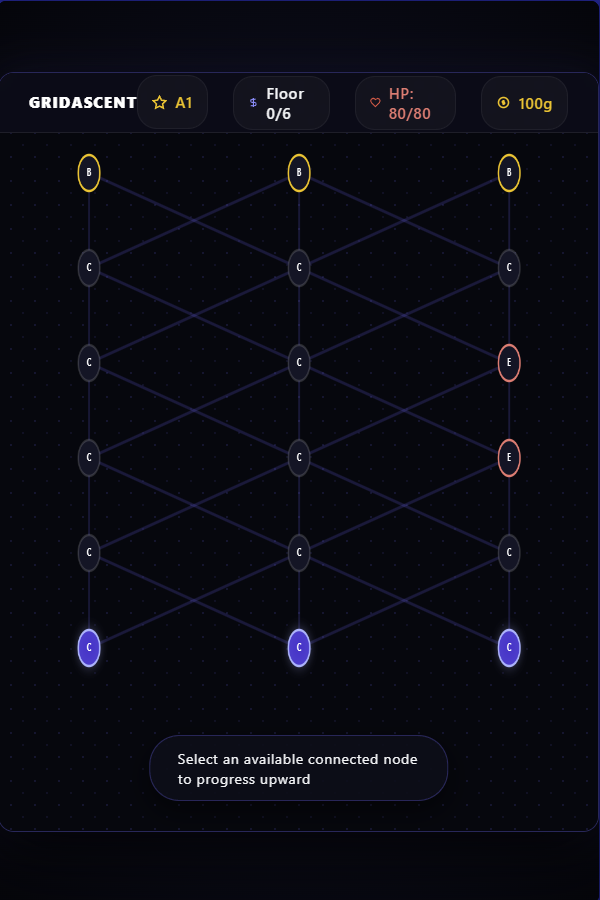 Play GridAscent Roguelike Card Game
